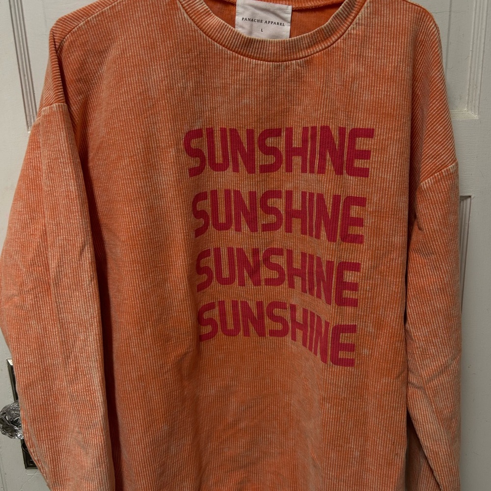 Panache Orange and Pink Crew Neck Sweater